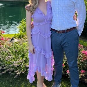Lavender Ruffle Midi Dress